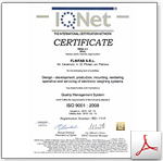 Certificat IQNET ISO 9001